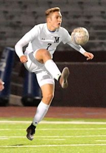 Tom Karshuening of Morningside College settles the ball in a 2-1 win over Briar Cliff. He scored the game winner with just under 10 minutes left of play